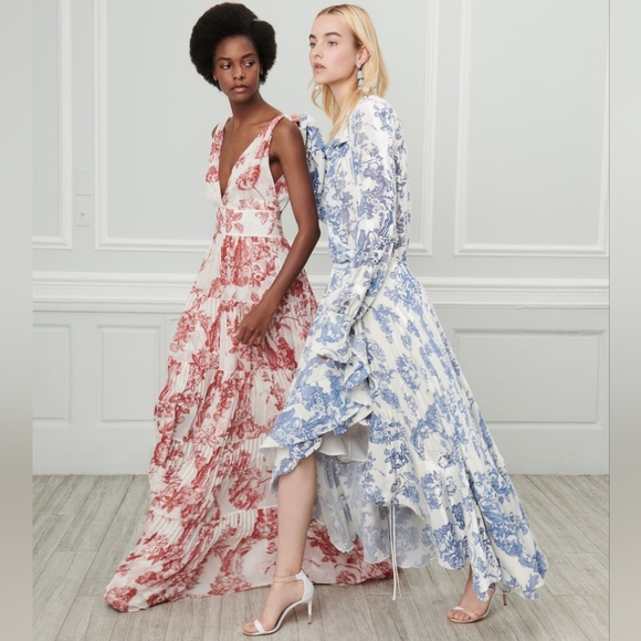 ◇$2,390 NEW OSCAR DE LA RENTA WHITE RED FLORAL MIDI RUNWAY DRESS 12 - Picture 13 of 14